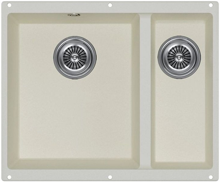 Кухонная мойка KUCHENSTERN 102JS10 UNDER 60-2 Ku-Granit 530х460х190 мм жасмин