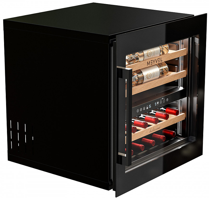 Винный шкаф MEYVEL MV26PRO-KBB2 69 л 592х572х596 мм сталь, черный