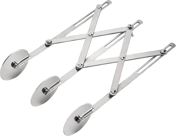 Нож роликовый для теста раздвижной Restopit рп392 d=5,5 см 3 гладких лезвия (нерж. сталь)