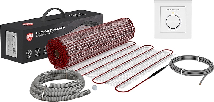 Мат нагревательный Royal Thermo Flat Mat RTFM 2-150-8 с терморегулятором RTO-16