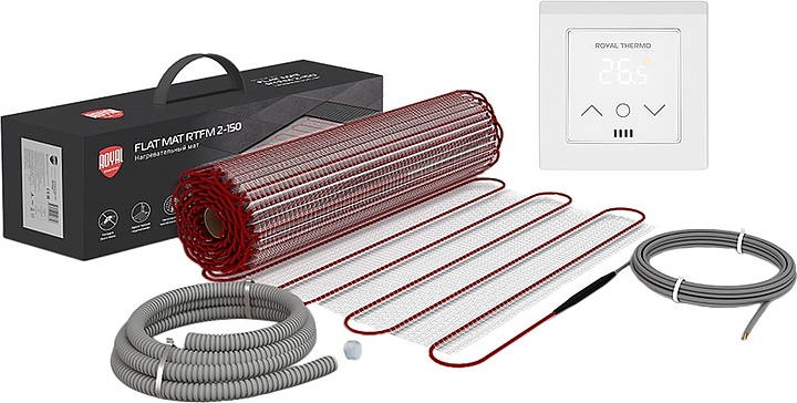 Мат нагревательный Royal Thermo Flat Mat RTFM 2-150-10 с терморегулятором RTS-16
