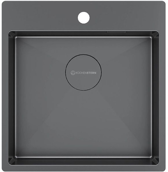 Кухонная мойка KUCHENSTERN 506GM50 WERK 50 AISI 304 490х510х200 мм вороненая сталь