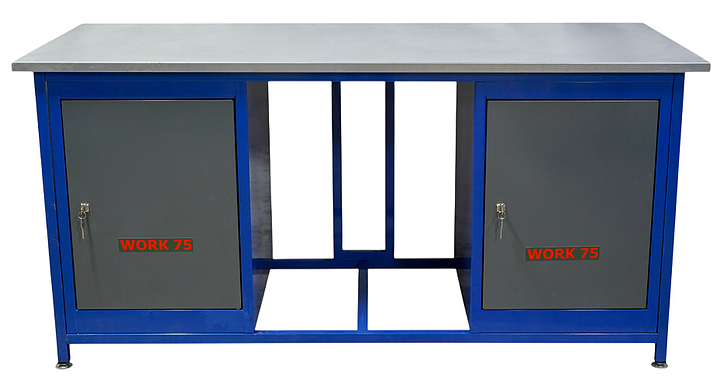 Верстак слесарный двухтумбовый КМК завод WORK75 WK1800(Т5-Т5) синий, серый