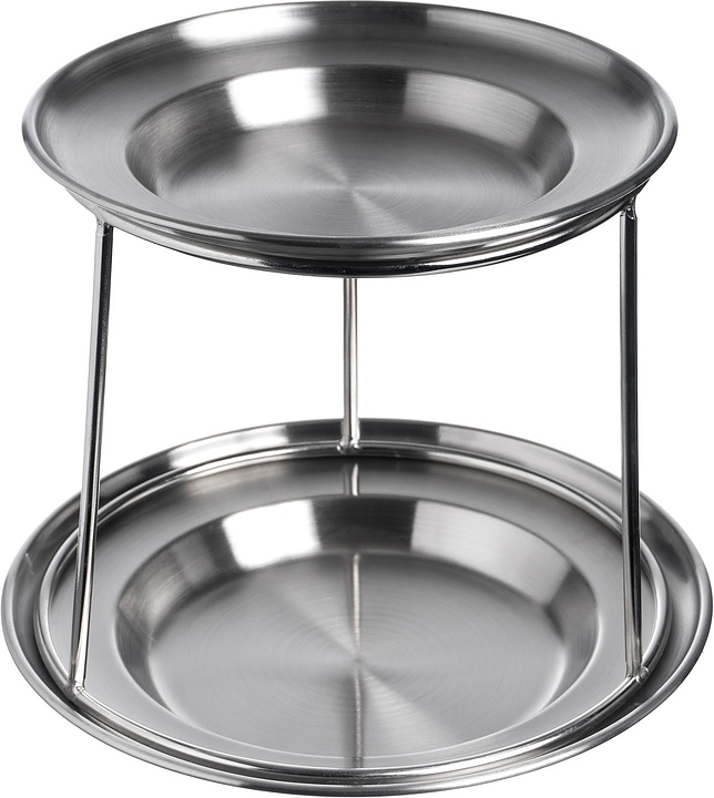 Этажерка для морепродуктов MGprof 80218 d=17/20 см h=16 см (нерж. сталь) 2-ярусная