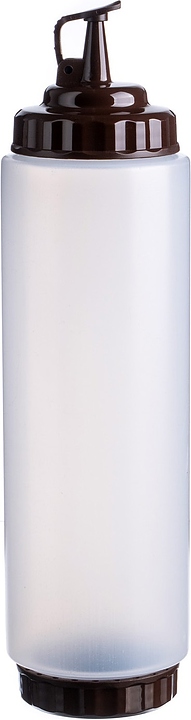 Диспенсер для соуса Gastroplast 79697 1000 мл d=7,5 см h=29,5 см (пластик) прозрачный c 2 коричневыми крышками