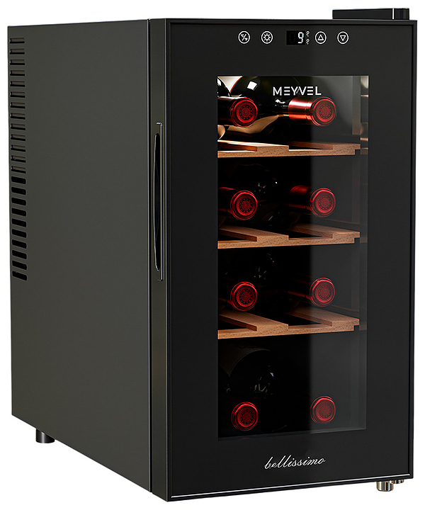 Винный шкаф MEYVEL MV08-TBF1-Next 16 л 260х495х480 мм черный