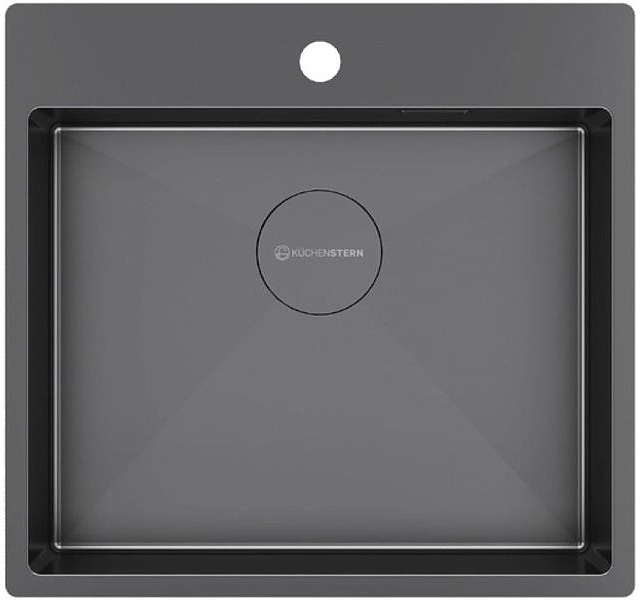 Кухонная мойка KUCHENSTERN 507GM50 WERK 60 AISI 304 540х510х200 мм вороненая сталь