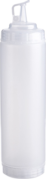 Диспенсер для соуса Gastroplast 79690 750 мл d=7 см h=27 см (пластик) прозрачный c 2 прозрачными крышками