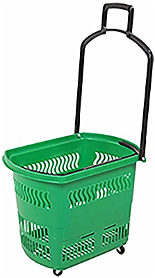 Корзина-тележка покупательская EKSI PBT45-GN зеленая