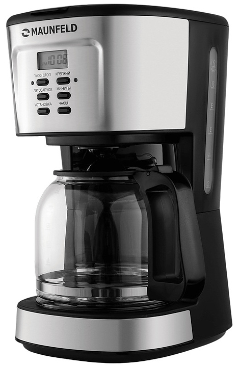 Кофеварка Maunfeld MF-722S  1.5 л 900 Вт капельная, черный, серый