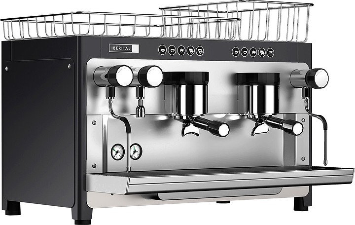 Кофемашина IBERITAL Tandem 2 GR высокая группа, черная