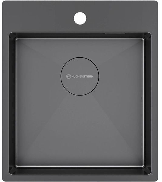 Кухонная мойка KUCHENSTERN 505GM50 WERK 45 AISI 304 440х510х200 мм вороненая сталь