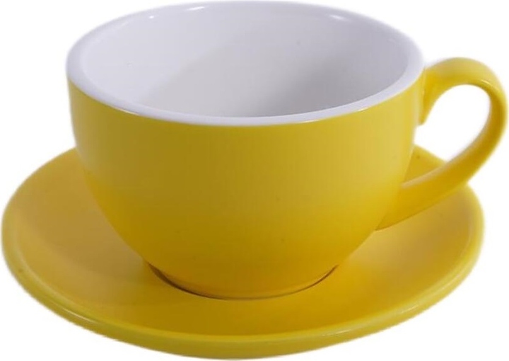 Чайная пара P.L. Barbossa Barista S0120-350-matte yellow 370 мл (фарфор) желтая матовая