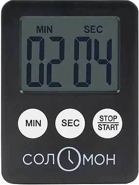 Таймер электронный Соломон 5219669 (H=7,L=53,B=70мм;черный)