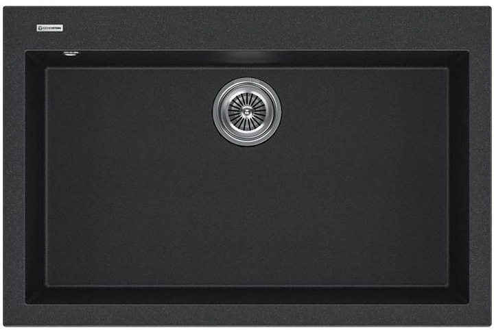 Кухонная мойка KUCHENSTERN 205AN20 OBEN 80 α-Granit 760х500х200 мм антрацит