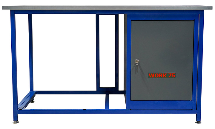 Верстак слесарный однотумбовый КМК завод WORK75 WK1500(Т0) синий, серый
