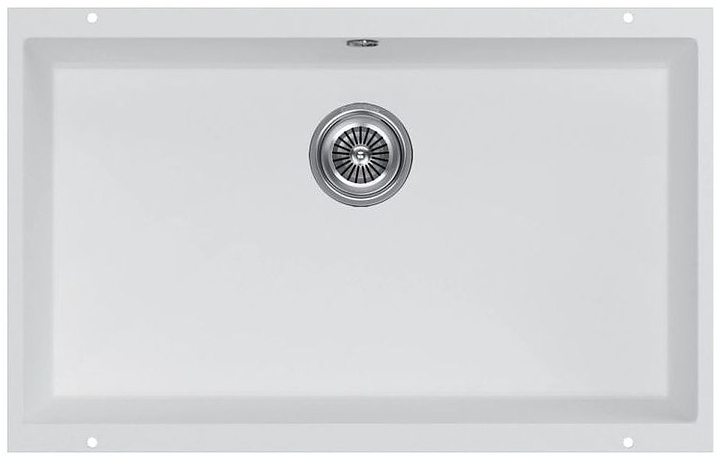 Кухонная мойка KUCHENSTERN 103WH10 UNDER 80 Ku-Granit 730х460х190 мм белый