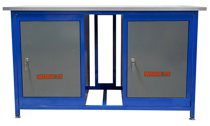 Верстак слесарный двухтумбовый КМК завод WORK75 WK1500(Т0-Т0) синий, серый