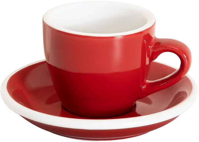 Пара кофейная Loveramics Egg C088-B125B 80 мл, красная