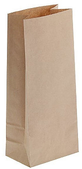 Пакет бумажный Тек-пак 170х80х50 мм прямоугольное дно крафт, 70г/м2 (коробка 600 штук)