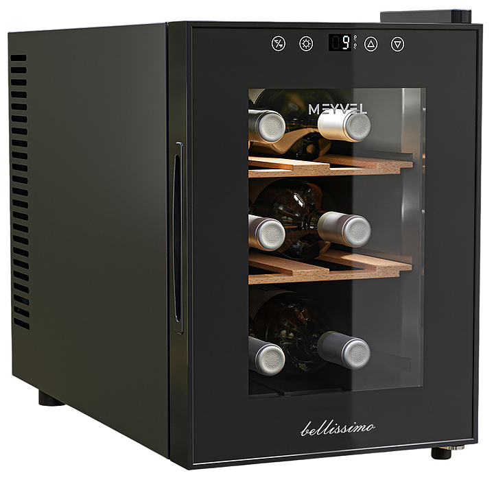 Винный шкаф MEYVEL MV06-TBF1-Next 16 л 260х495х380 мм черный