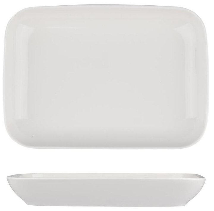 Блюдо прямоугольное Noble Fine Plus 091153А 750 мл 24.7х18 см h 3.5 см, белый