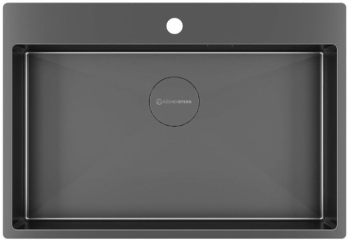 Кухонная мойка KUCHENSTERN 508GM50 WERK 80 AISI 304 740х510х200 мм вороненая сталь