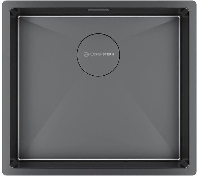 Кухонная мойка KUCHENSTERN 501GM50 KRAFT 50 AISI 304 490х440х200 мм вороненая сталь