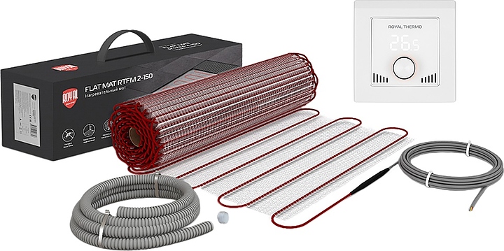 Мат нагревательный Royal Thermo Flat Mat RTFM 2-150-6 с терморегулятором RTI-16