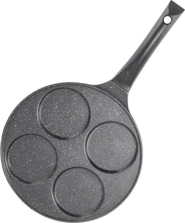 Сковорода для оладий Restopit рп725 d=26,5 см h=0,5 см 4 ячейки d=9,5 см (алюминий с антипригарным покрытием) с пластиковой рукояткой