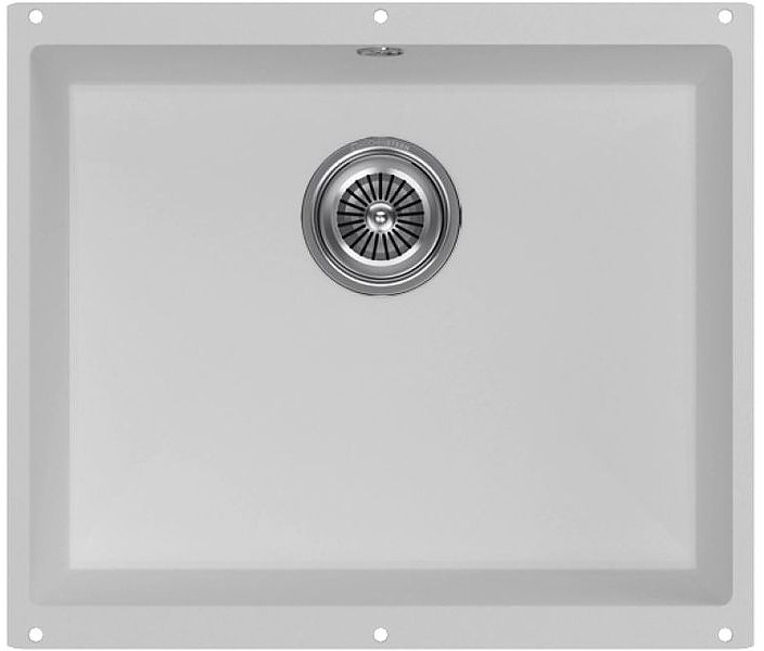 Кухонная мойка KUCHENSTERN 101WH10 UNDER 60 Ku-Granit 530х460х190 мм белый