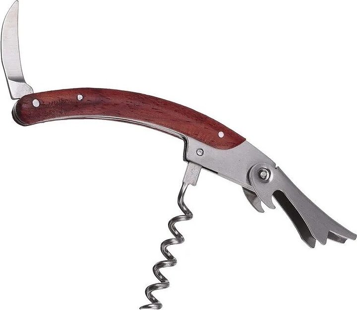 Нарзанник Restopit бк006 3 функции одноступенчатый (нерж. сталь) с деревянной ручкой