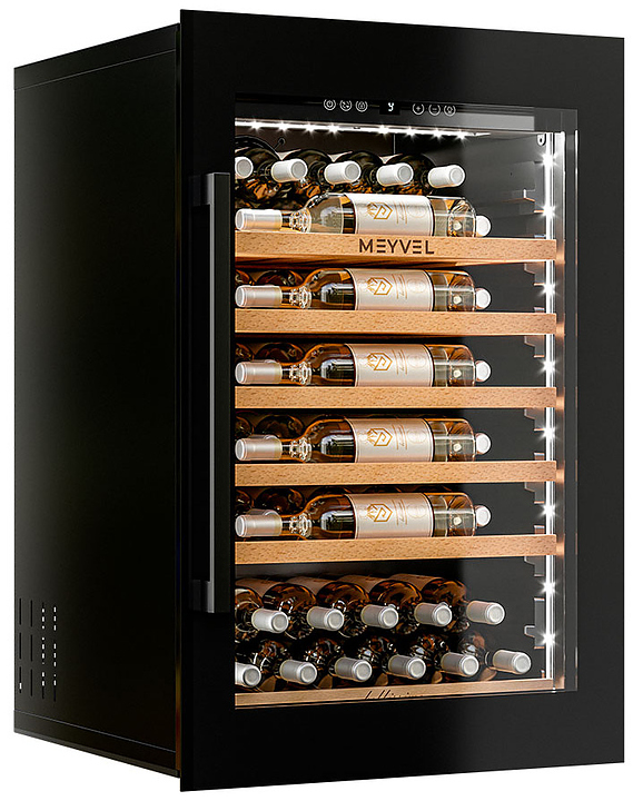 Винный шкаф MEYVEL MV52PRO-KBB1 129 л 592х572х882 мм сталь, черный