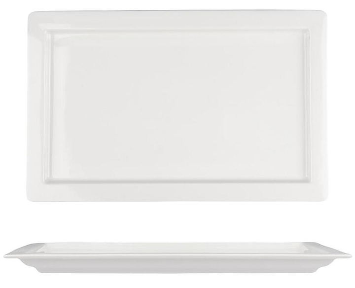 Блюдо прямоугольное Noble Fine Plus 091152A 27х14.8 см h 2 см, белый