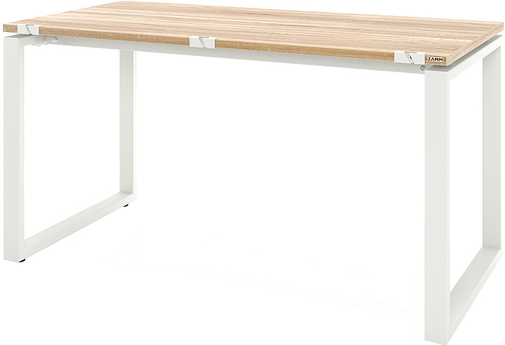 Стол офисный прямой ZAMM Зета 60х30 ТР 800х700 с пропусками, дуб бардолино/белый матовый
