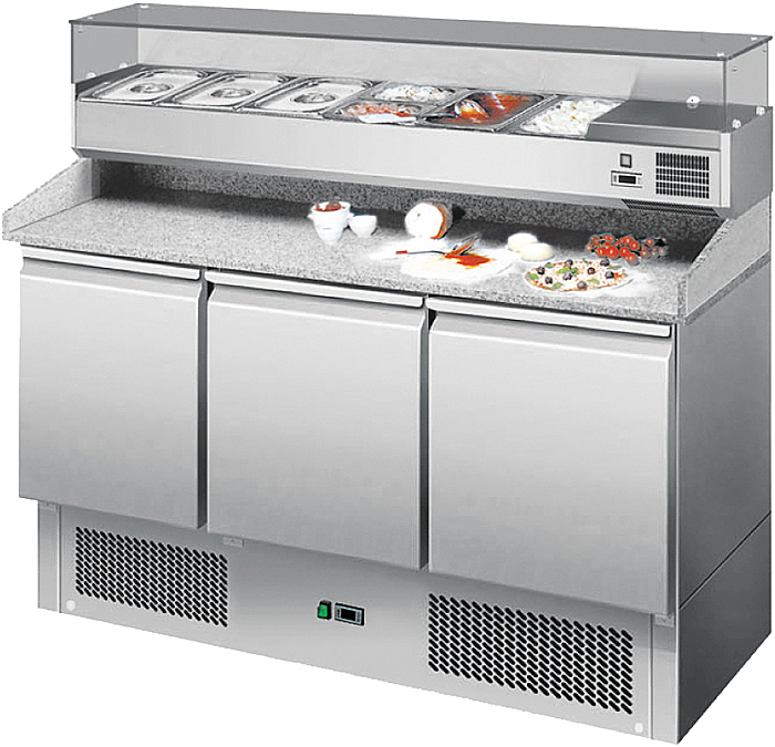 Стол для пиццы Techcold ESL 3852 + витрина ESL 3861