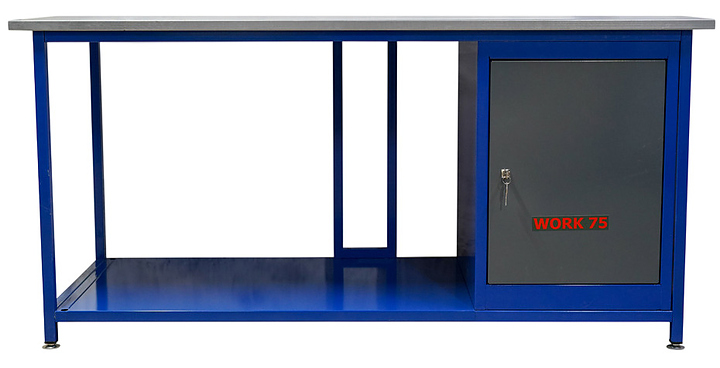 Верстак слесарный однотумбовый КМК завод WORK75 WK1800(Т0) синий, серый