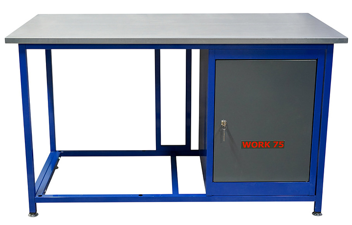 Верстак слесарный однотумбовый КМК завод WORK75 WK1200(Т0) синий, серый