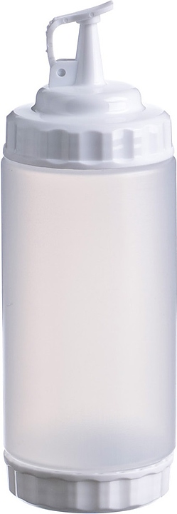 Диспенсер для соуса Gastroplast 79688 500 мл d=7 см h=20 см (пластик) прозрачный c 2 белыми крышками