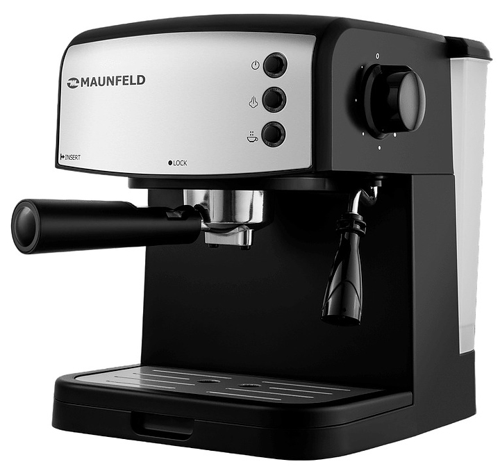 Кофеварка Maunfeld MF-734BK 1.5 л 850 Вт рожковая серый, черный
