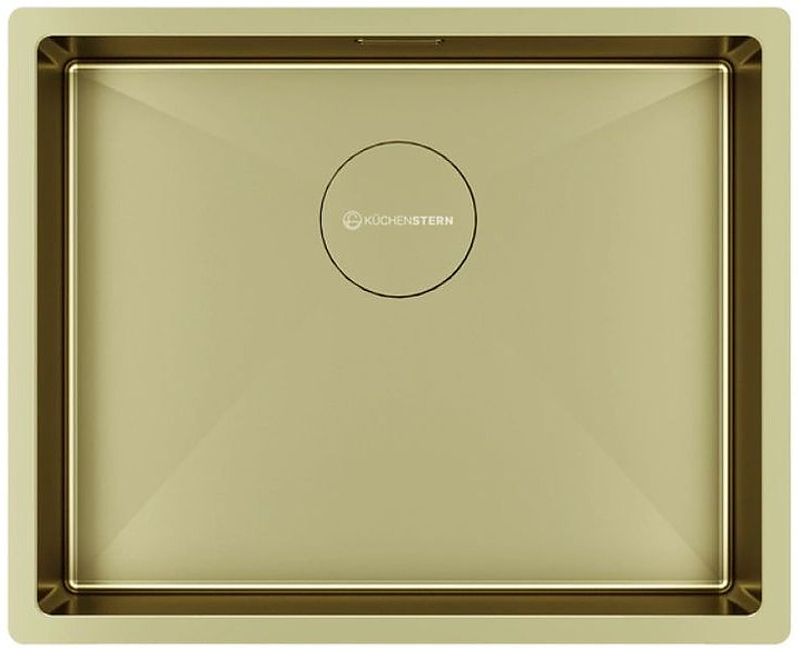 Кухонная мойка KUCHENSTERN 502GL50 KRAFT 60 AISI 304 540х440х200 мм золото