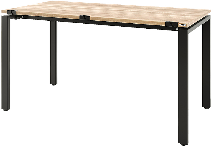 Стол офисный прямой ZAMM Формат 60х30 ТР 1200х800 с пропусками, дуб бардолино/черный муар