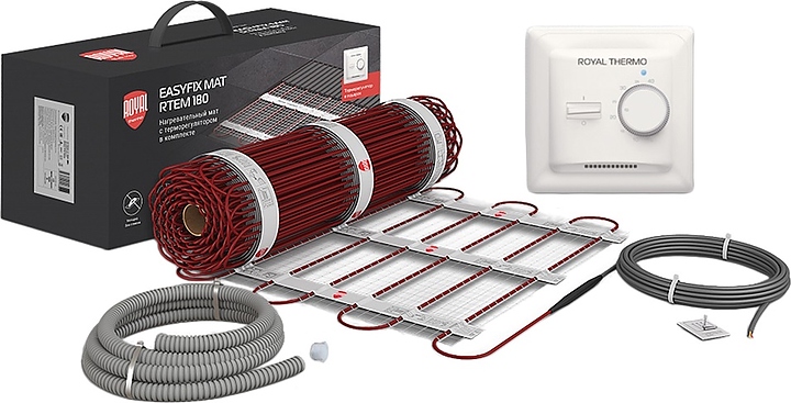 Комплект теплого пола Royal Thermo EasyFix Mat RTEM 2-180-8 с терморегулятором Basic
