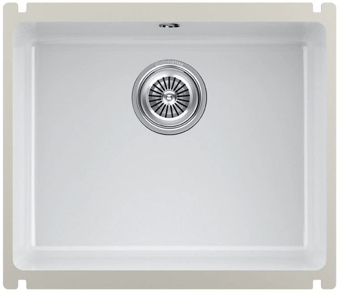 Кухонная мойка KUCHENSTERN 301KW30 SUBKERAM 60 KeraPlus 543х456х185 мм кристальный белый