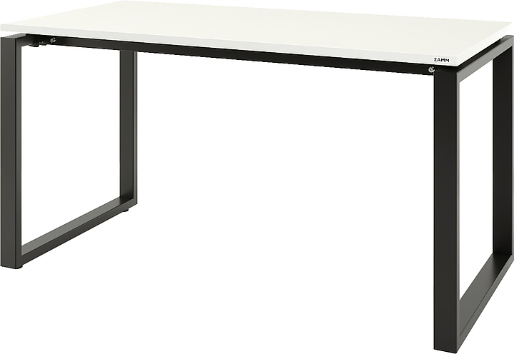 Стол офисный прямой ZAMM Зета 60х30 ТР 1800х700, белый премиум/черный муар