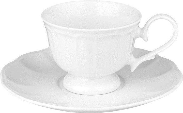 Чайная пара Noble Bella 305608А/305018А 200 мл (фарфор) белая