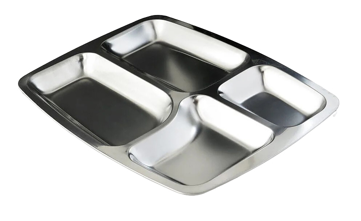 Поднос секционный Restopit рп623 35х26х2,4 см 4 секции (нерж.сталь)