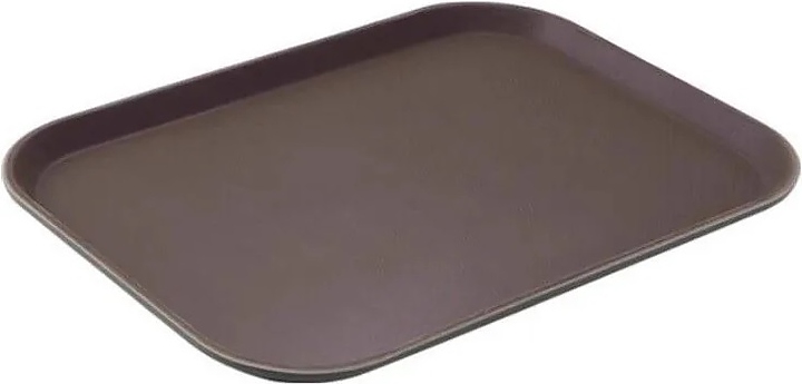 Поднос Restopit бк233 510х380х25 мм (полипропилен) прорезиненный коричневый
