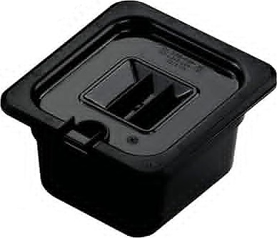 Крышка для гастроемкости Gastromix GN 1/6 (176x162) полипропилен черная с отверстием для ложки