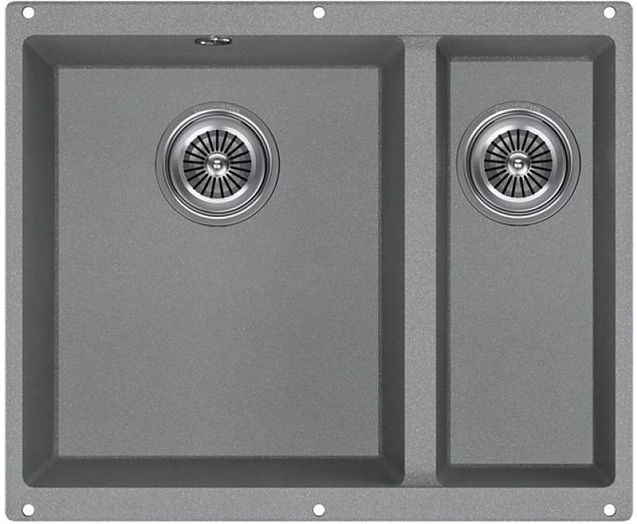 Кухонная мойка KUCHENSTERN 102TN10 UNDER 60-2 Ku-Granit 530х460х190 мм титан